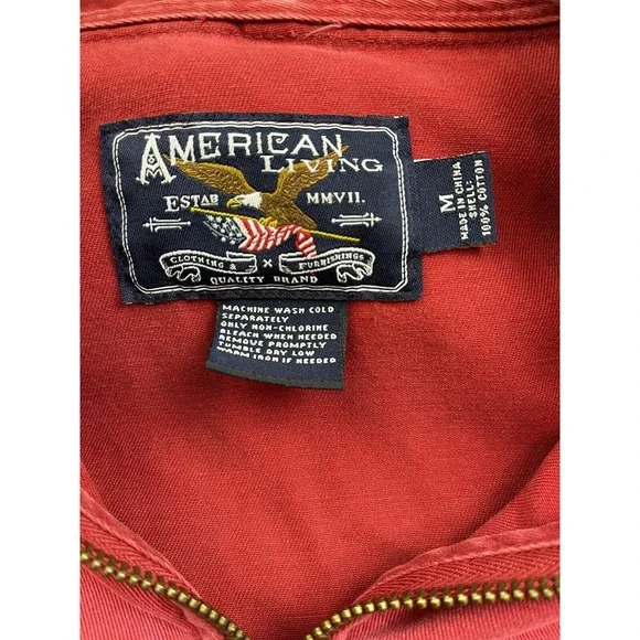 American Living Jean Hoodie Jacket For Men Size Medium 100% Cotton - Picture 2 of 7